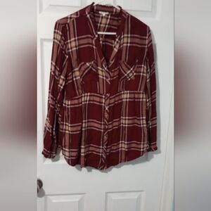Maurices check blouse size Large